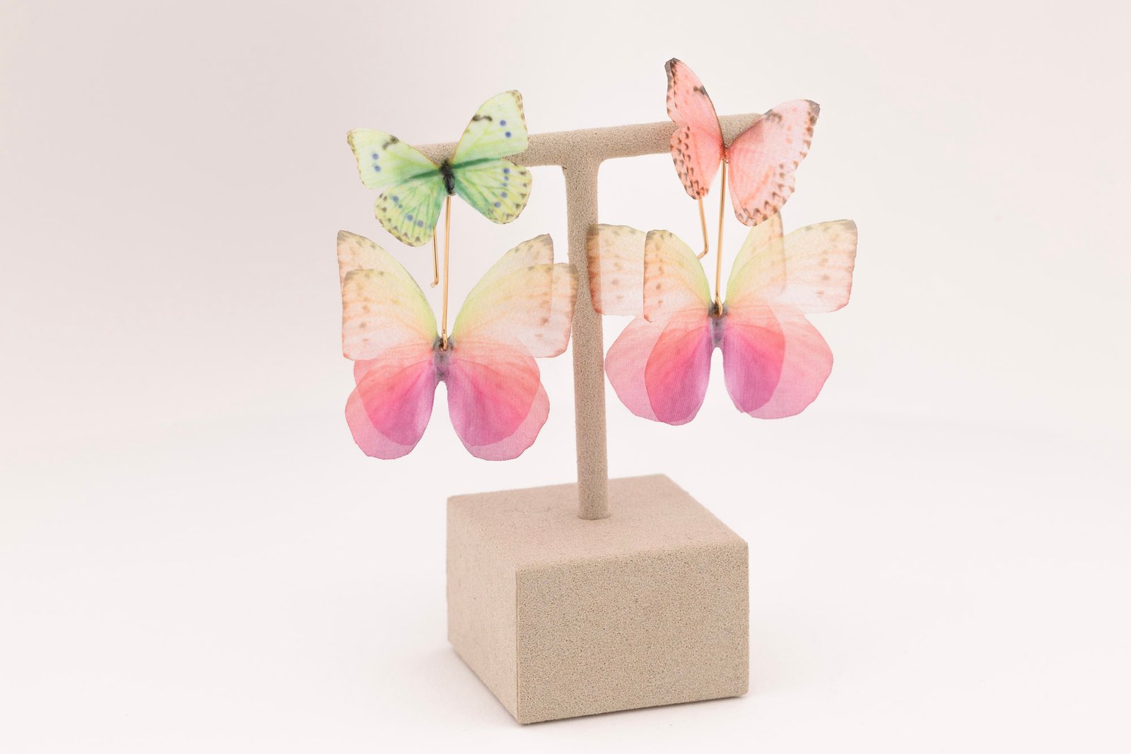 Butterfly Earrings - Rainbow With Pink Wings Oana Savu Butterfly Earrings - Rainbow With Pink Wings - Image 3