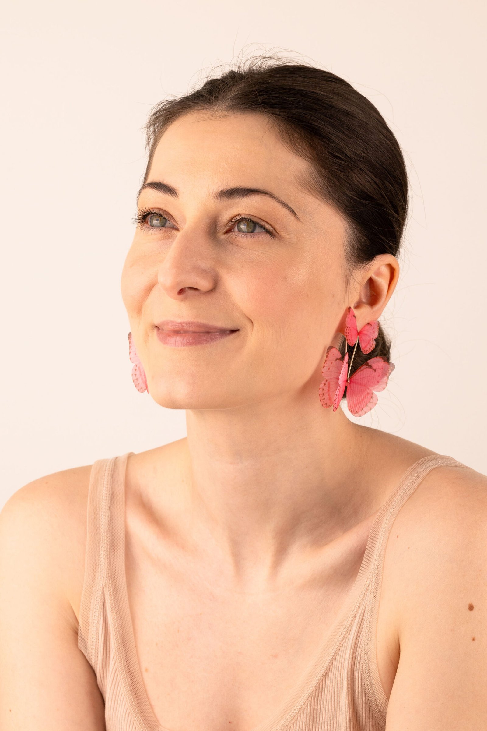 Butterfly Earrings - Pink With Extra Wings Oana Savu Butterfly Earrings - Pink With Extra Wings - Image 8