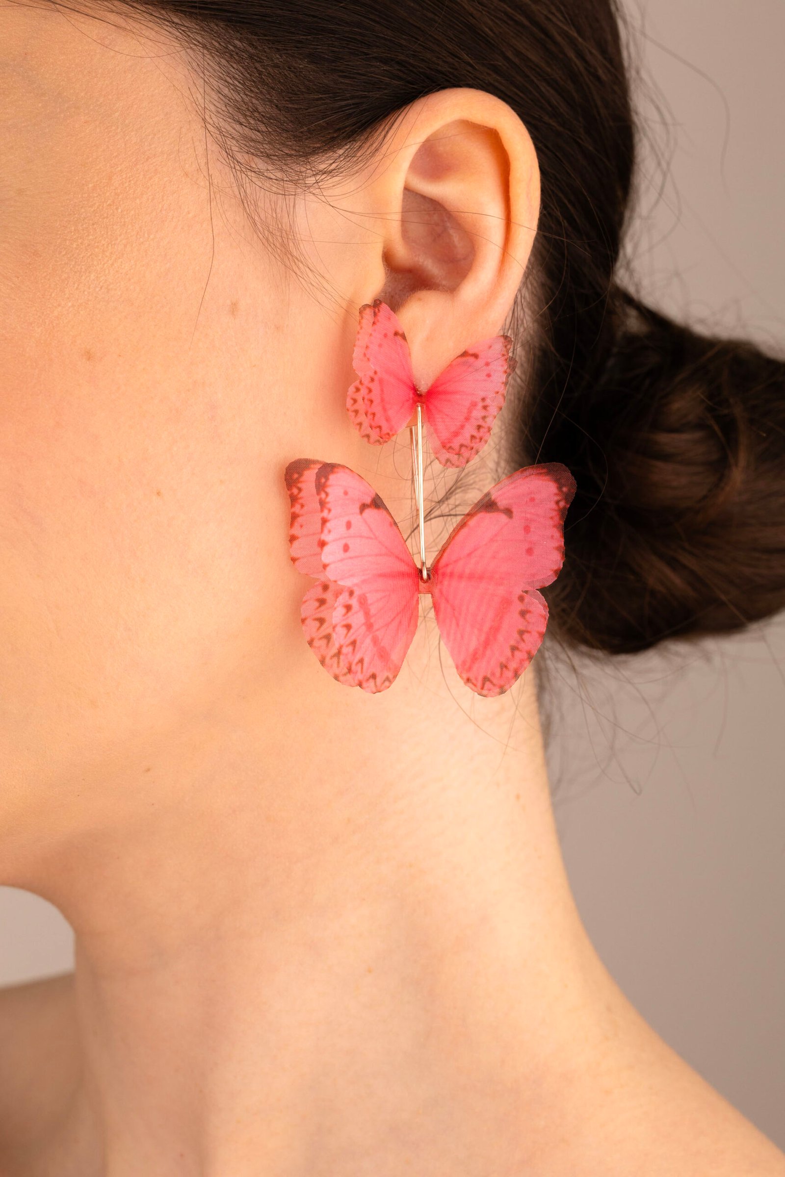 Butterfly Earrings - Pink With Extra Wings Oana Savu Butterfly Earrings - Pink With Extra Wings - Image 6