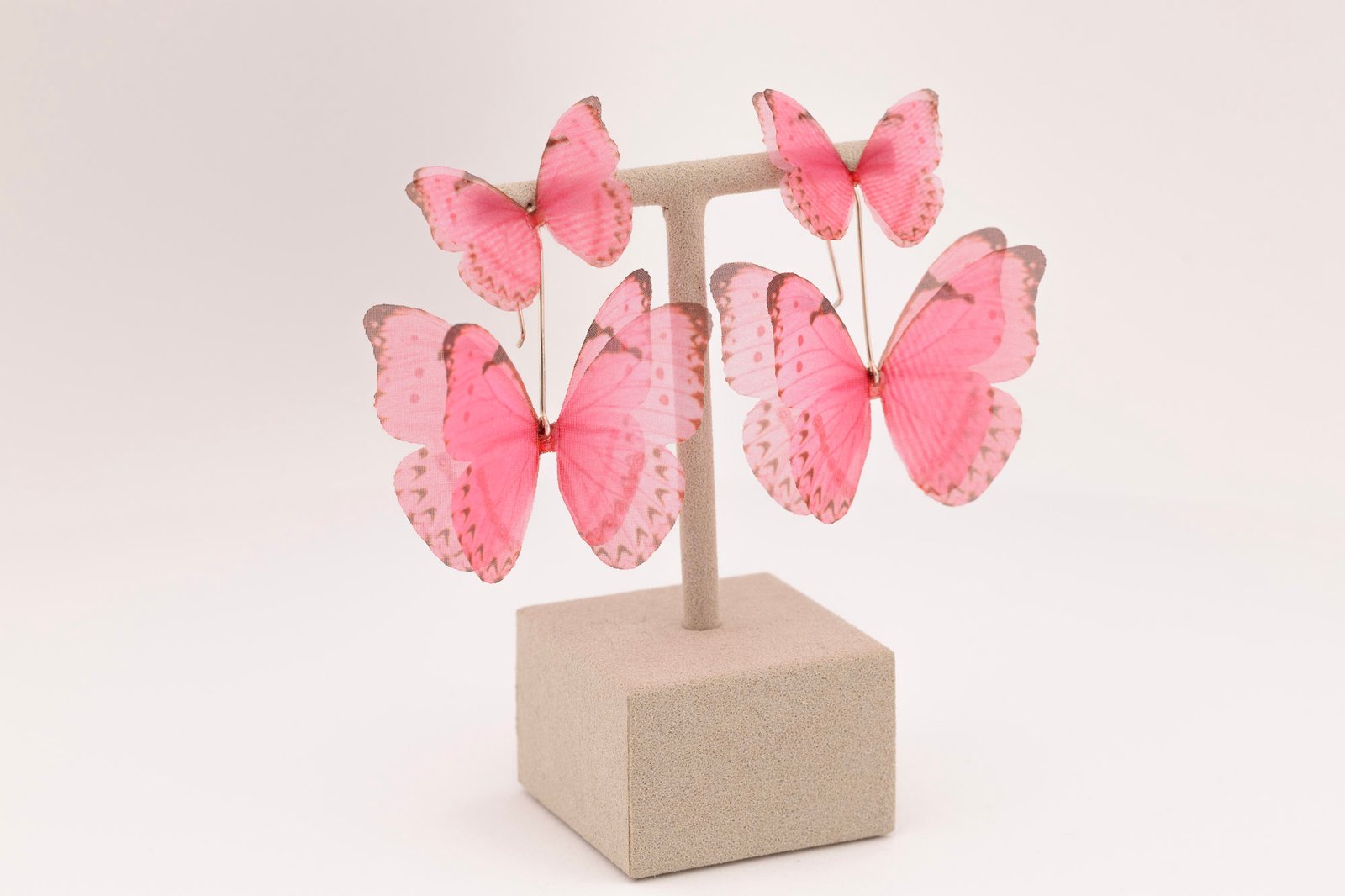 Butterfly Earrings - Pink With Extra Wings Oana Savu Butterfly Earrings - Pink With Extra Wings - Image 3