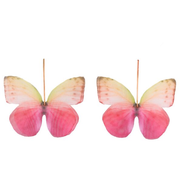 Butterfly rainbow earrings, Oana Savu multicolour handmade jewellery for women, colourful statement earrings inspired by butterflies, bold gift idea for her