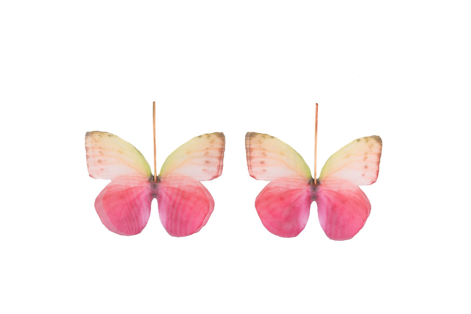 Butterfly Earrings - Rainbow Oana Savu Butterfly rainbow earrings, Oana Savu multicolour handmade jewellery for women, colourful statement earrings inspired by butterflies, bold gift idea for her
