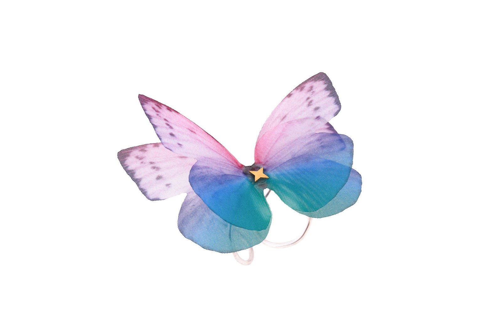Butterfly Ring - Purple Oana Savu Purple butterfly ring on 925 sterling silver band, handmade jewelry ring for women, nature-inspired statement ring, perfect gift idea for her, made by oana savu