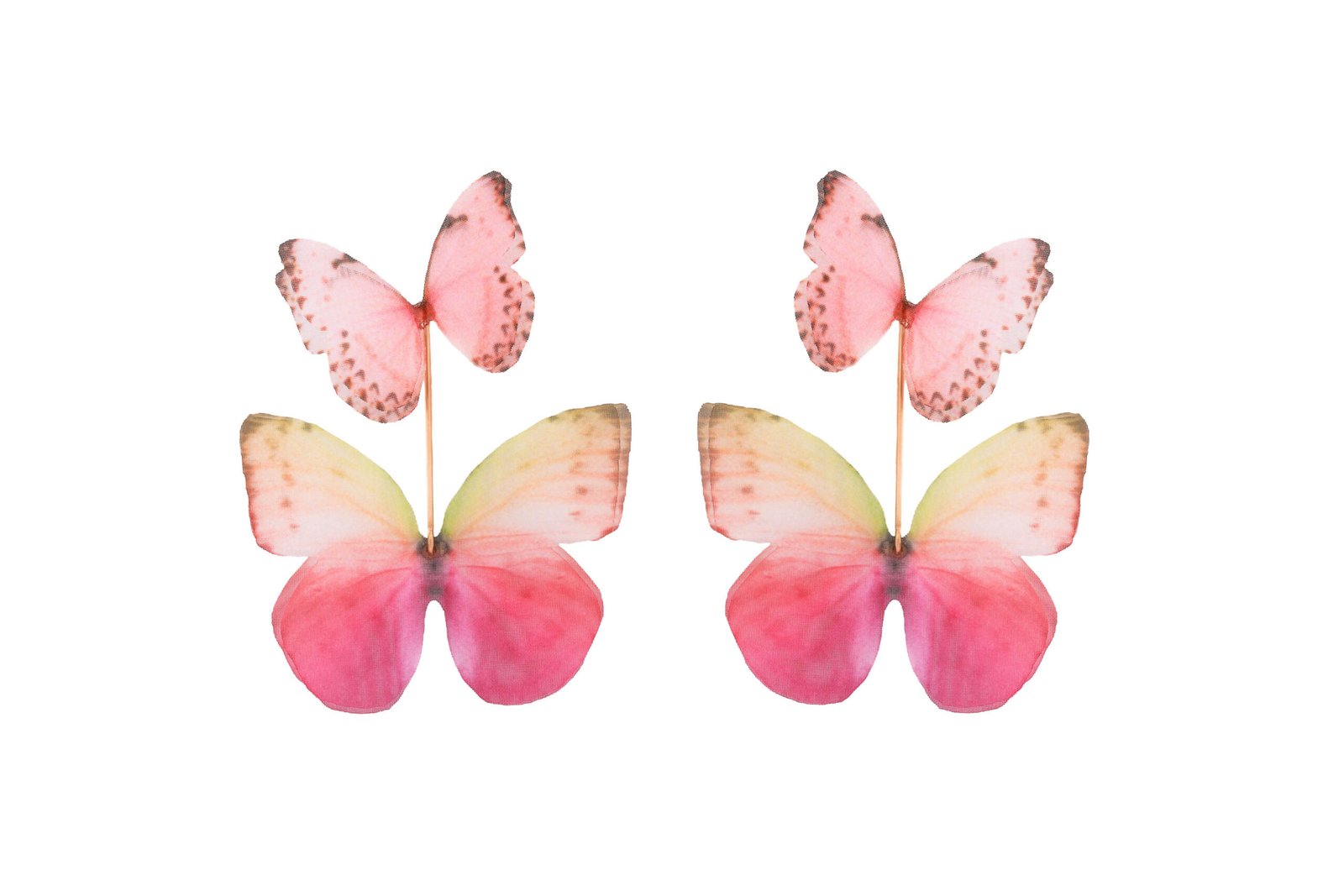 Butterfly Earrings - Rainbow With Pink Wings Oana Savu Butterfly Earrings - Rainbow With Pink Wings
