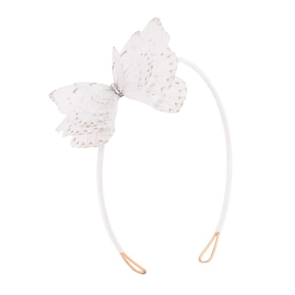 Home Oana Savu silk white headband with handcrafted butterflies, handmade hair jewelry for women, elegant bridal hair accessory, soft statement piece for special occasions, oana savu jewelry